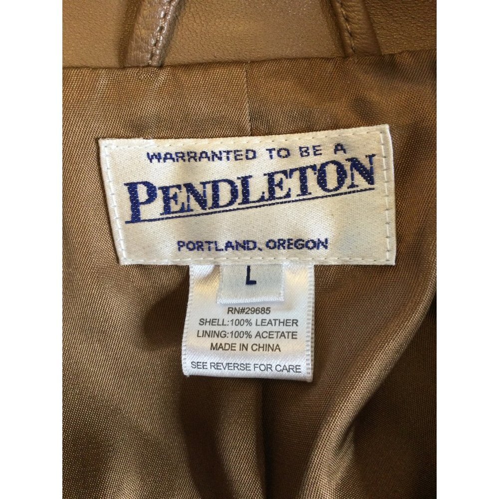 Pendleton Women's Leather Jacket Button Front Col… - image 6